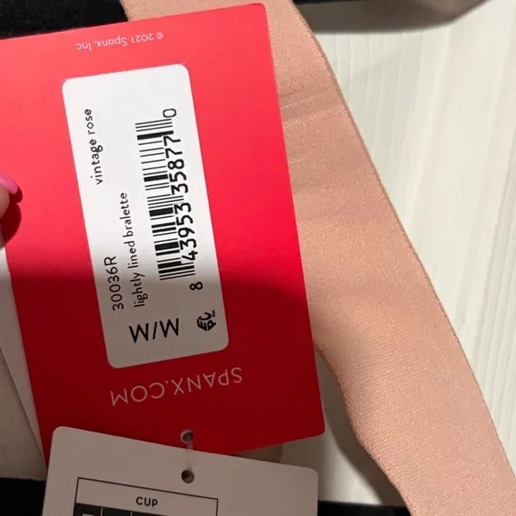 NWT Spanx lightly lined bralette in vintage rose - Picture 7 of 9